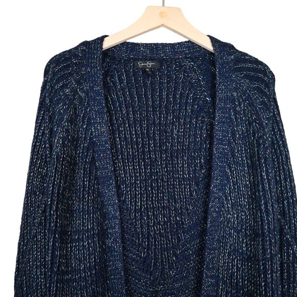 Jessica Simpson Womens XS Moonlight Navy Open Front Cardigan Sweater - Picture 3 of 10